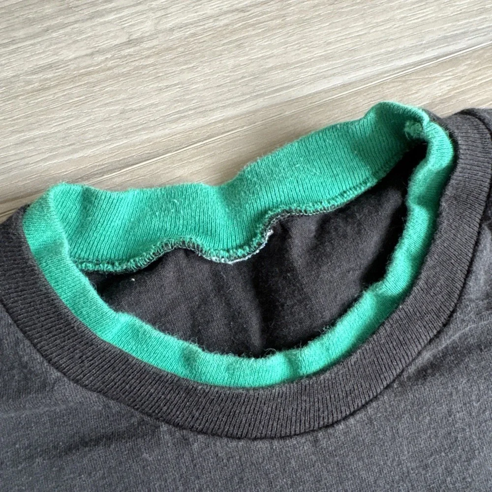 Vintage 80s 90s‎ Daytona Beach Florida Ringer T Shirt Mens Size XL Black Green